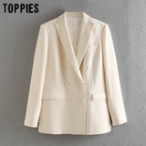 Toppies 2020 white blazer for women summer blazer double breasted