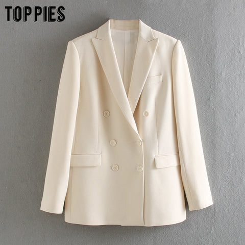 Toppies 2020 white blazer for women summer blazer double breasted