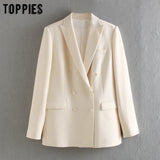 Toppies 2020 white blazer for women summer blazer double breasted