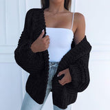 Spring Sweater Women 2020 Plus Size Knitted Fashion Sweater Jacket Black